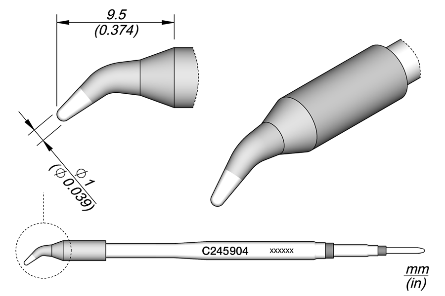 C245904 - Conical Bent Cartridge Ø 1
